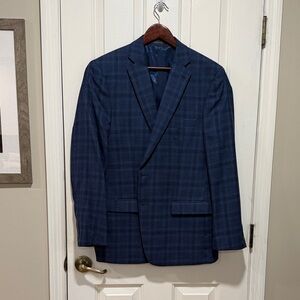 Calvin Klein Navy Checkered Blazer
